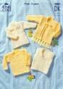 King Cole Baby Sweater, Cardigan, & Slipover DK Knitting Pattern 2883