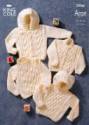 King Cole Baby Sweaters & Jackets Aran Knitting Pattern 2906