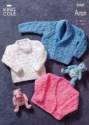 King Cole Baby Sweater, Jacket & Cardigan Aran Knitting Pattern 2907