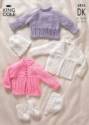 King Cole Baby Sweater, Cardigans, Bonnet, Hat & Booties DK Knitting Pattern 2913