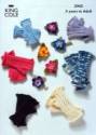 King Cole Fingerless Gloves & Corsage 4 Ply, DK & Aran Knitting Pattern 2942