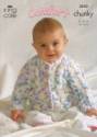 King Cole Baby Jacket, Cardigan & Slipover Comfort Chunky Knitting Pattern 3042