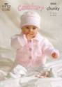 King Cole Baby Jacket, Sweater, Cardigan & Hat Comfort Chunky Knitting Pattern 3044