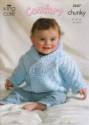 King Cole Baby Jacket, Cardigan & Sweater Comfort Chunky Knitting Pattern 3047