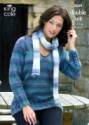 King Cole Ladies Sweaters, Waistcoat & Scarf Mirage DK Knitting Pattern 3059