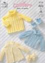 King Cole Baby Sweater, Dress, Coat & Booties 4 Ply & DK Knitting Pattern 3116