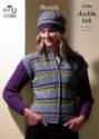 King Cole Ladies Cardigan, Hat & Tank Top Moods DK Knitting Pattern 3126