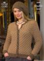King Cole Ladies Cardigan, Waistcoat & Hat Baby Alpaca DK Knitting Pattern 3200