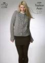 King Cole Ladies Cardigan & Sweater Fashion Aran Knitting Pattern 3209