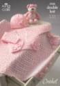 King Cole Baby Bolero, Hat & Pram Blanket DK Crochet Pattern 3258