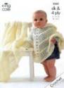 King Cole Baby Poncho & Shawl 4 Ply & DK Crochet Pattern 3343