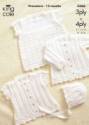 King Cole Baby Cardigans, Bonnet & Top 3 Ply & 4 Ply Knitting Pattern 3366