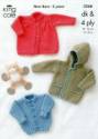 King Cole Baby Jacket & Coat 4 Ply & DK Knitting Pattern 3368