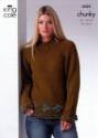 King Cole Ladies Sweater & Coat Top Magnum Chunky Knitting Pattern 3432