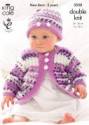 King Cole Baby Gilet, Jacket & Hat Comfort Prints DK Knitting Pattern 3558