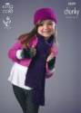 King Cole Kid's Hat, Scarf, Beret, Mitts & Warmers Galaxy Chunky Knitting Pattern 3629