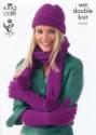 King Cole Ladies Hats, Gloves & Scarves Merino DK Knitting Pattern 3650