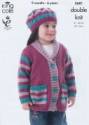 King Cole Children's Jackets & Beret DK Knitting Pattern 3681