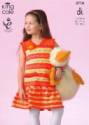King Cole Children's Dress & Cardigan Splash/Pricewise DK Knitting Pattern 3718