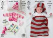 King Cole Baby Boleros, Snuggle Bag, Hat & Booties Comfort DK Knitting Pattern 3742