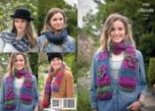 King Cole Ladies/Girls Scarves, Snood & Collar The Ultimate Super Chunky Knitting Pattern 3784