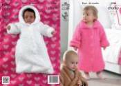 King Cole Baby Cuddles Chunky Dressing Gown & Sleeping Bag Knitting Pattern 3788