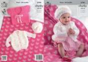 King Cole Baby Cuddles Chunky Cardigan, Bolero & Hat Knitting Pattern 3790