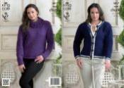 King Cole Ladies Big Value Super Chunky Sweater & Cardigan Knitting Pattern 3817