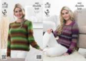 King Cole Ladies Sweaters Country Tweed DK Knitting Pattern 3829