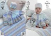 King Cole Baby Jacket, Hat & Blanket Melody DK Knitting Pattern 3841