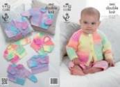 King Cole Baby Cardigans & Sweater Melody DK Knitting Pattern 3842