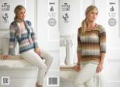 King Cole Ladies Shine DK Sweaters & Scarves Knitting Pattern 3844