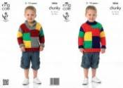 King Cole Children's Sweaters Big Value Chunky Knitting Pattern 3856