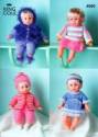 King Cole Dolls Clothes in DK & Fashion Yarns Knitting Pattern 4000