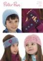 Peter Pan Baby/Children's DK Hats & Mitts Knitting Pattern 1143