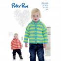 Peter Pan Baby/Children's DK Striped Hoody Knitting Pattern 1189