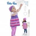 Peter Pan Baby/Children's DK Pinafore & Hat Knitting Pattern 1190