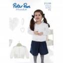 Peter Pan Baby/Children's Moondust 4 Ply Moondust Eyelet Cardigan Knitting Pattern 1199