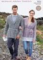 Hayfield Aran Tweed Ladies & Men's Jackets Knitting Pattern 7053