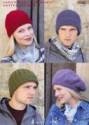 Hayfield Chunky With Wool Women's & Men's Hats Knitting Pattern 9698