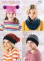 Hayfield Ladies, Mens & Children's DK with Wool Hats & Snood Knitting Pattern 9901