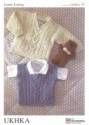 UK Hand Knit Association Baby Sweater & Tank Top DK Knitting Pattern UKHKA57